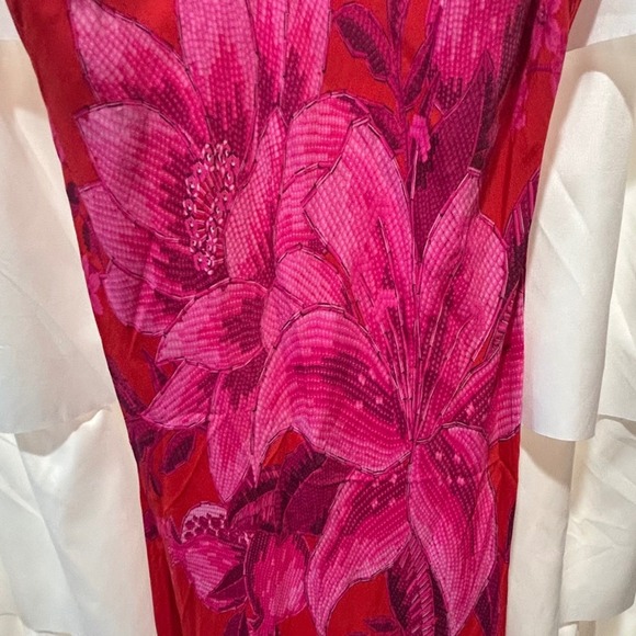 FARM Rio Anthropologie Summer Fruit Satin Maxi Slip Dress Floral Viscose Small - Picture 7 of 14